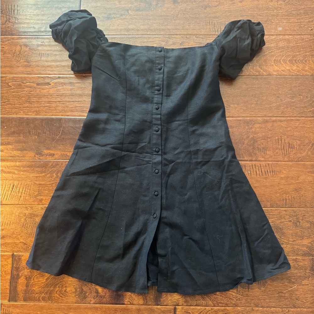 Zara Black Puff Sleeve Dress